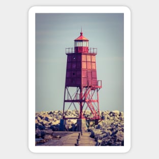 Red Metal Lighthouse Racine Wisconsin Sticker